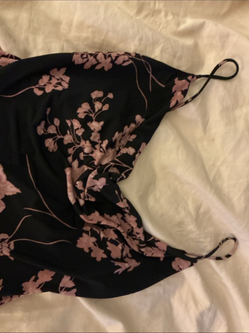 Windsor Black Slip Midi Dress with Pink Floral Print - Picture 3 of 5